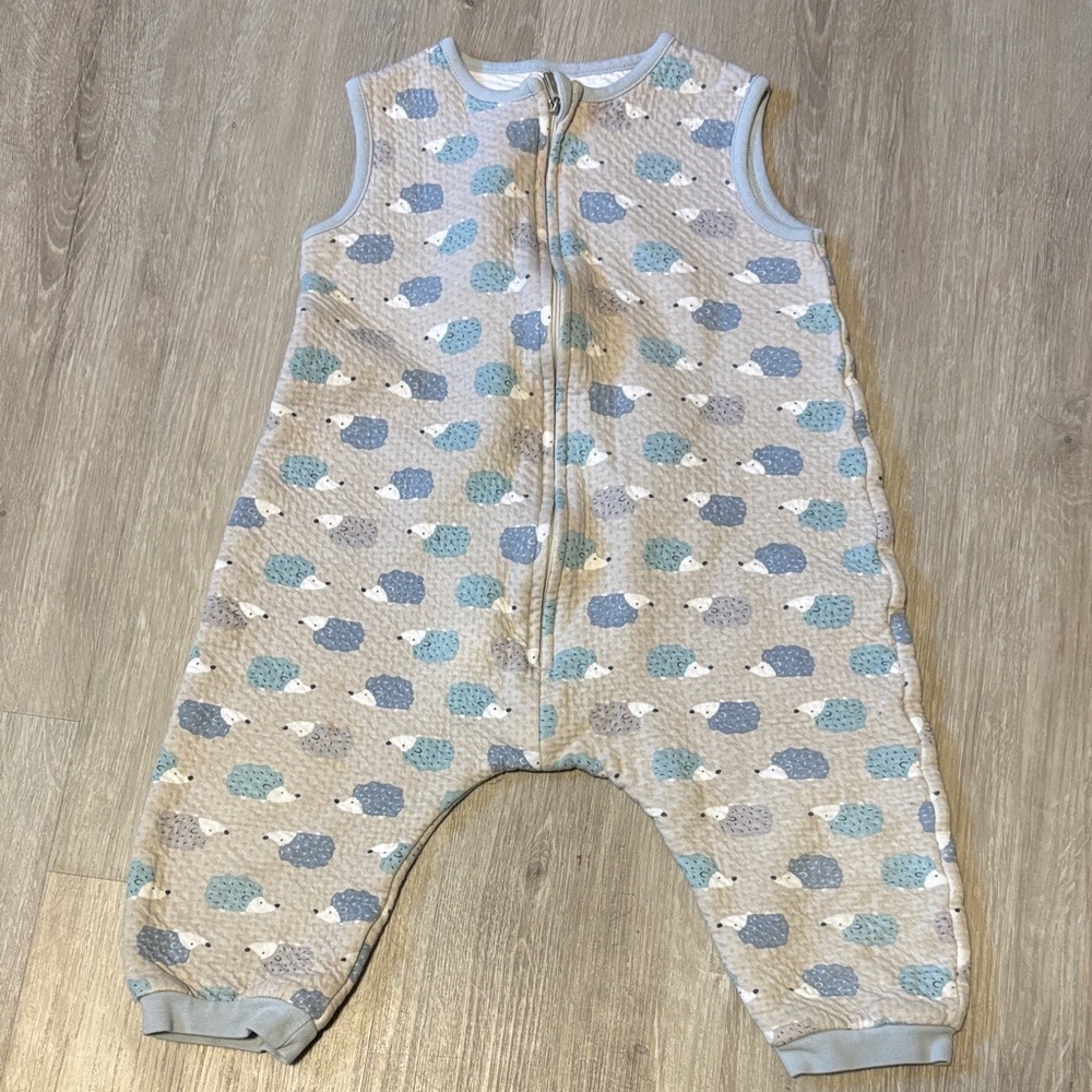 Sleeveless Baby Sleep Sack with Hedgehog Pattern